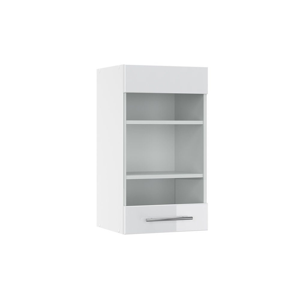 Vicco Glashängeschrank Fame-Line, Weiß Hochglanz/Weiß, 40 cm (1-St)