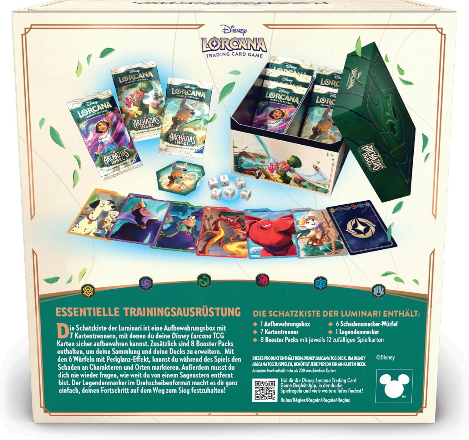 Ravensburger Spiel Disney Lorcana Schatzkiste der Luminari, 8 Booster DE