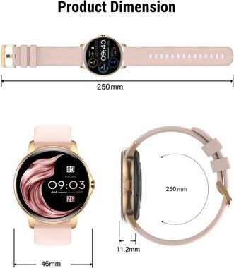 HOAIYO mit Pulsmesser, Musiksteuerung, Schrittzähler, Wasserdicht Smartwatch (1.3 Zoll, Android iOS), mit Bluetooth Anrufen Fitness Tracker Armbanduhren Fur Herren Sportuhr