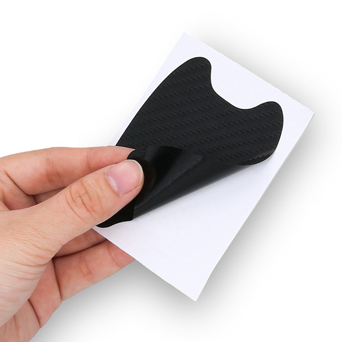 kwmobile Aufkleber 4x Universal Auto Türgriff Lackschutzfolie, (4tlg), selbstklebend - Carbon Schutzfolie Griffmulden - 6,8 x 8,5 cm