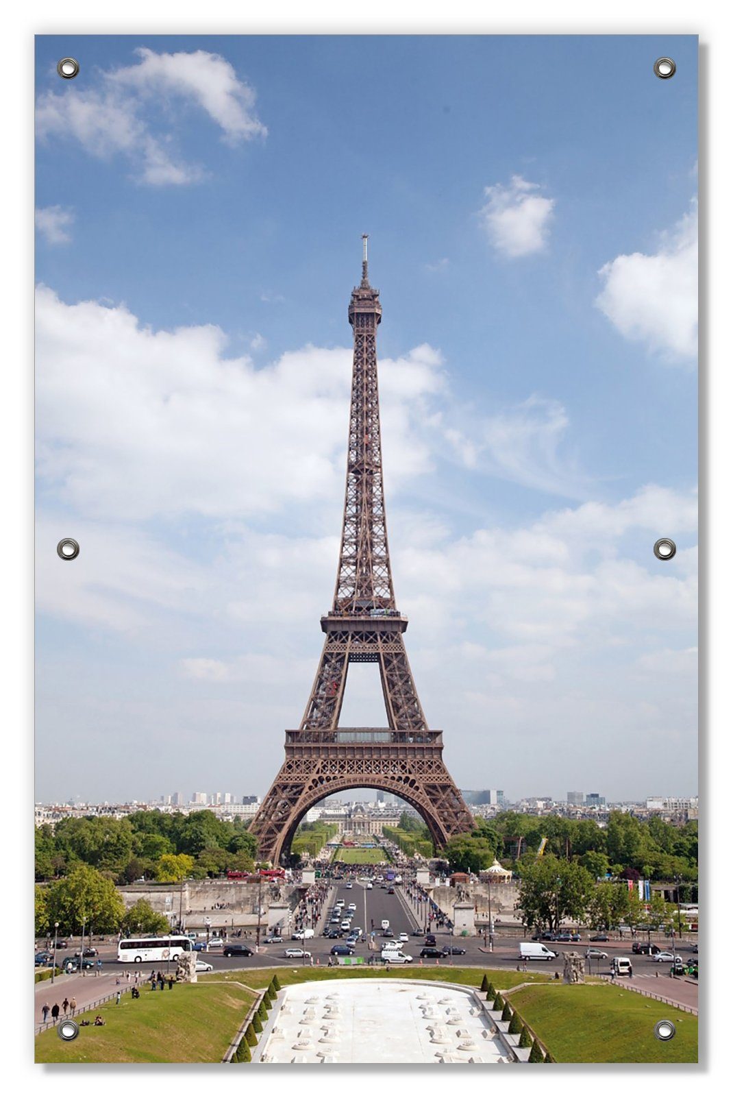 Sonnenschutz Eiffelturm in Wallario, Saugnäpfen, Paris, wiederablösbar blickdicht, und mit wiederverwendbar