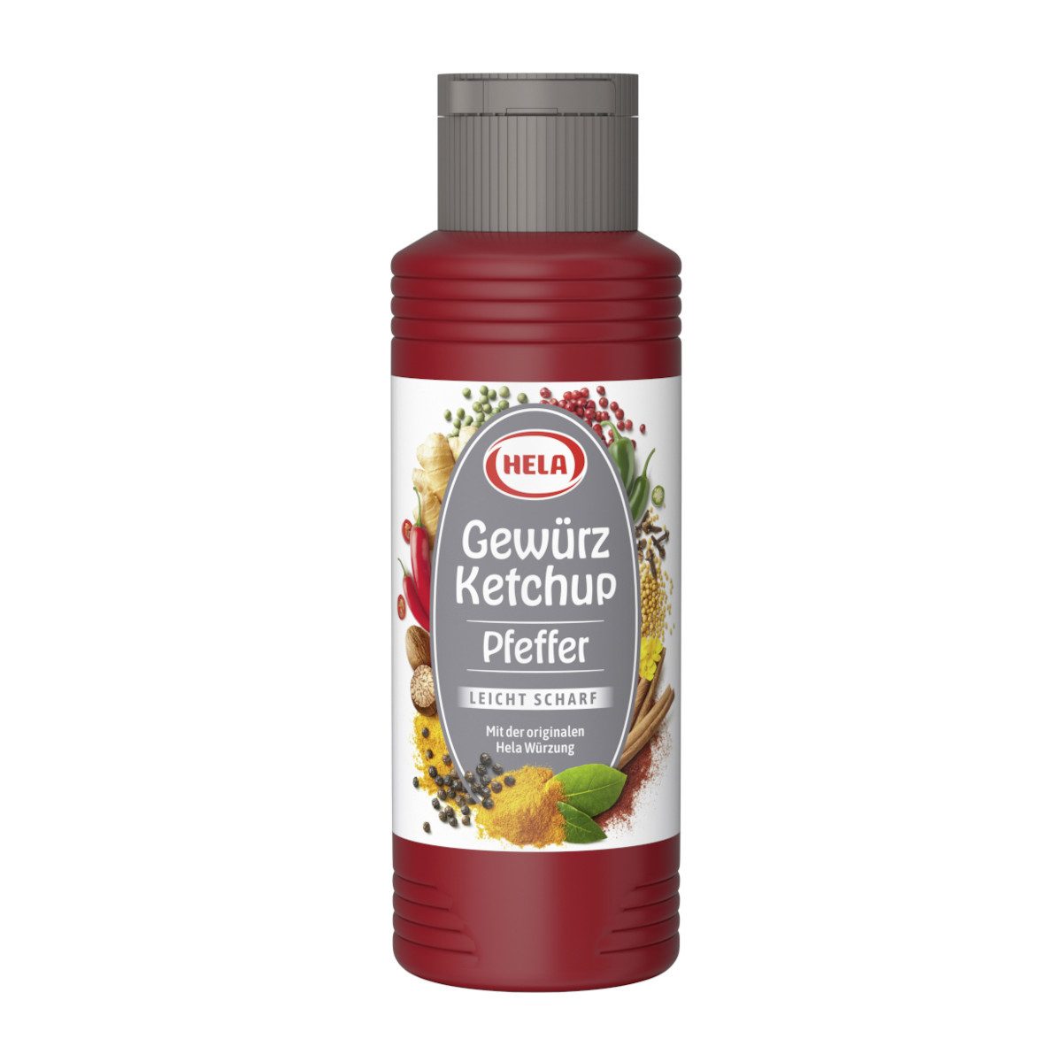 HELA Saucen, Hela Gewürz Ketchup Pfeffer leicht scharf pikant Packung 300ml