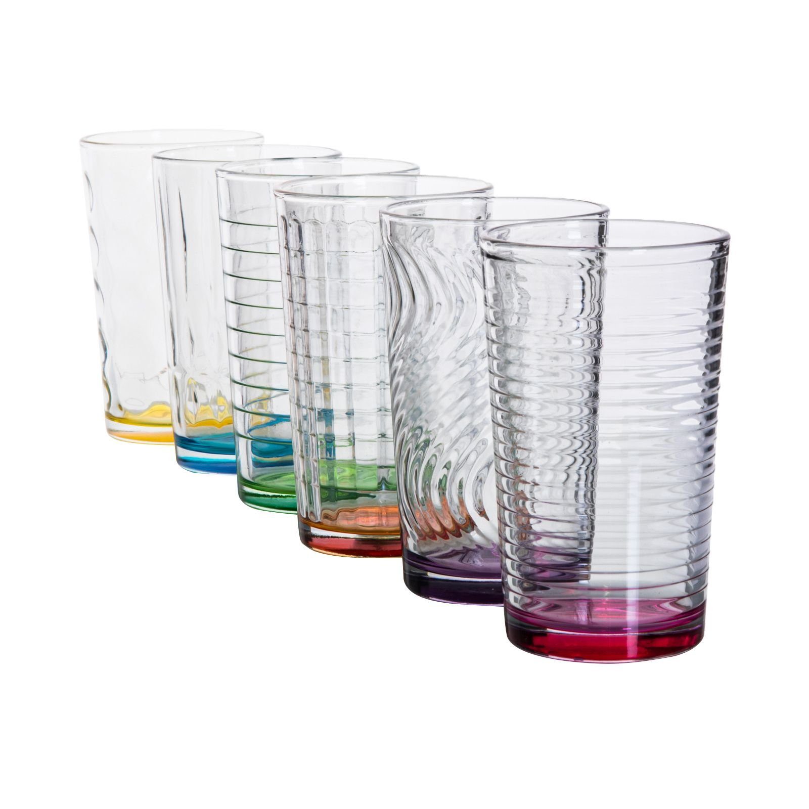 astor24 Скло-Set 6 x bunte Trinkkgläser Kindergläser Склянки для води, Glas, hochwertig bunte Скло in PREMIUM Qualität -