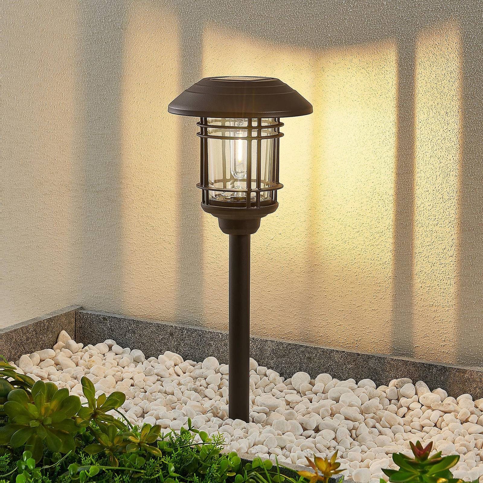 Lindby Gartenleuchte Tyrell, LED-Lampen, warmweiß, Modern, Aluminium, Glas,  Schwarz, klar, 1 flammig, inkl. Leuchtmittel