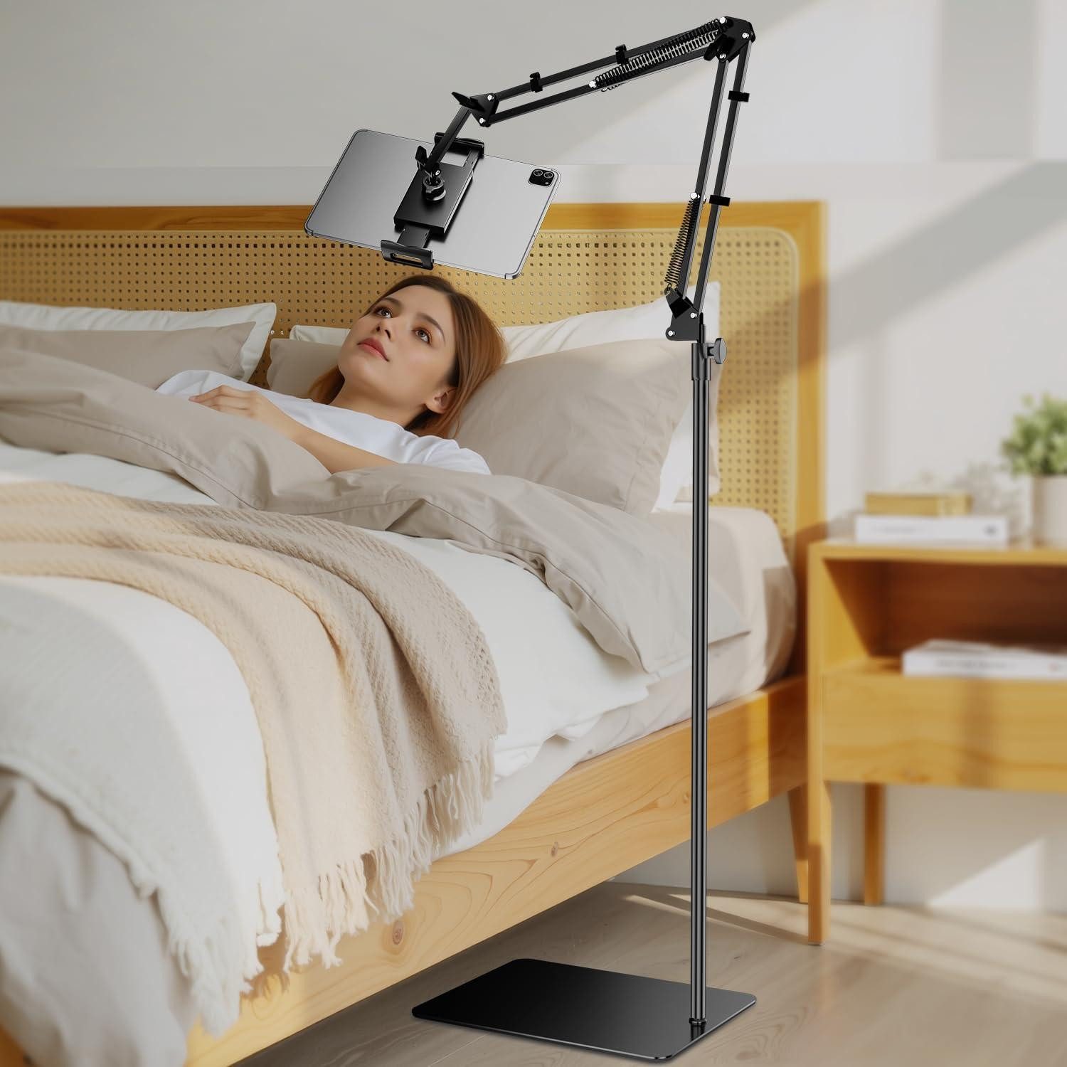 LuxusKollektion Tablet-Ständer Tablet Halterung Bodenständer Bett Arm Metall Handy Schwarz