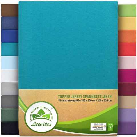 Spannbettlaken Topperbezug Premium Plus, leevitex®, Gummizug: rundum, extra schwere Ausführung, 180x200 - 200x220 cm, 100% Mako-Baumwolle