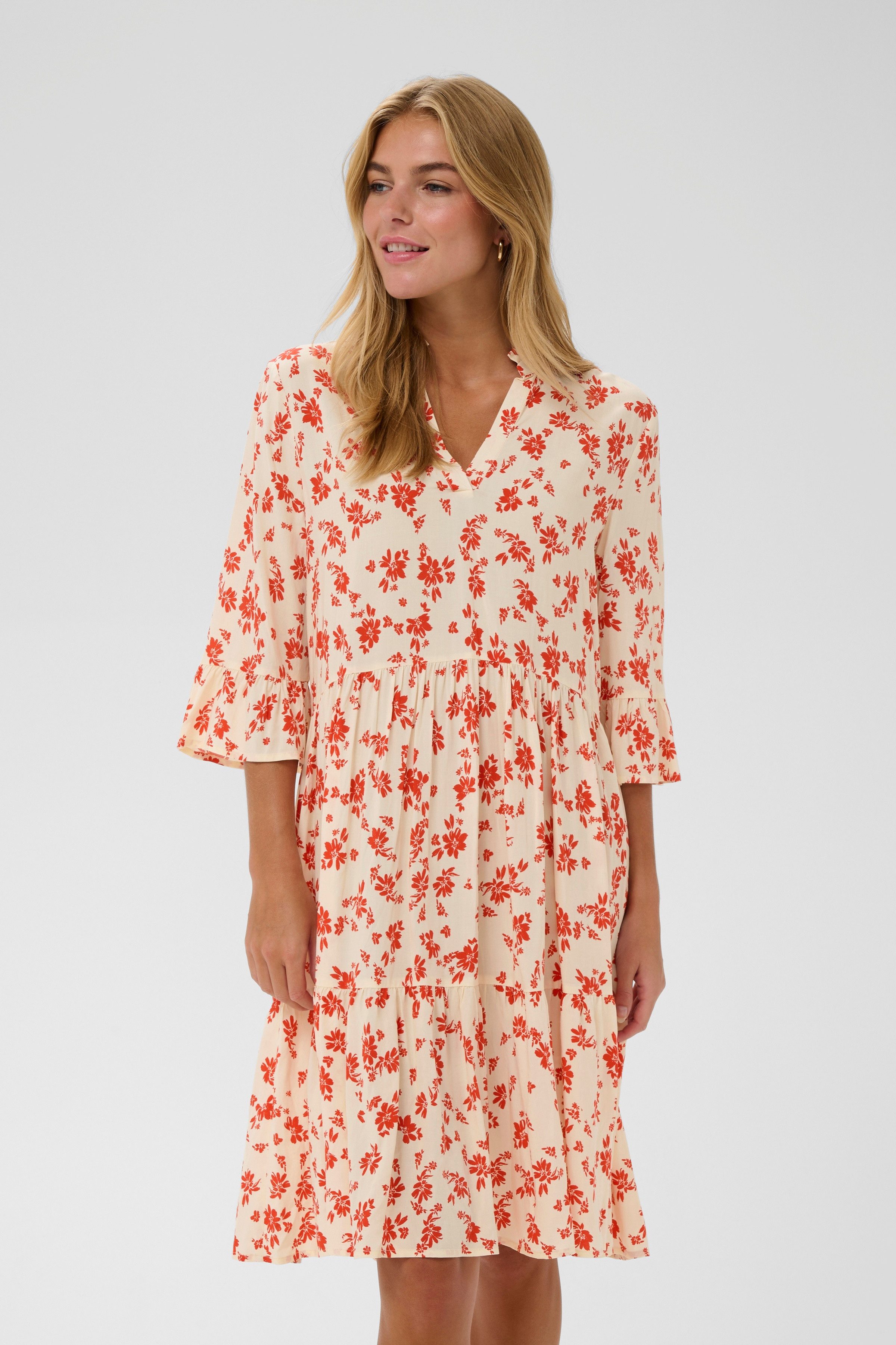 Saint Tropez Blusenkleid EdaSZ Dress Sommerkleid, Tunikakleid mit Volant un günstig online kaufen