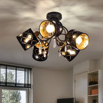 Globo Deckenspot, Leuchtmittel nicht inklusive, Schlafzimmer Deckenlampe schwarz Retro Deckenleuchte Küche Lampe