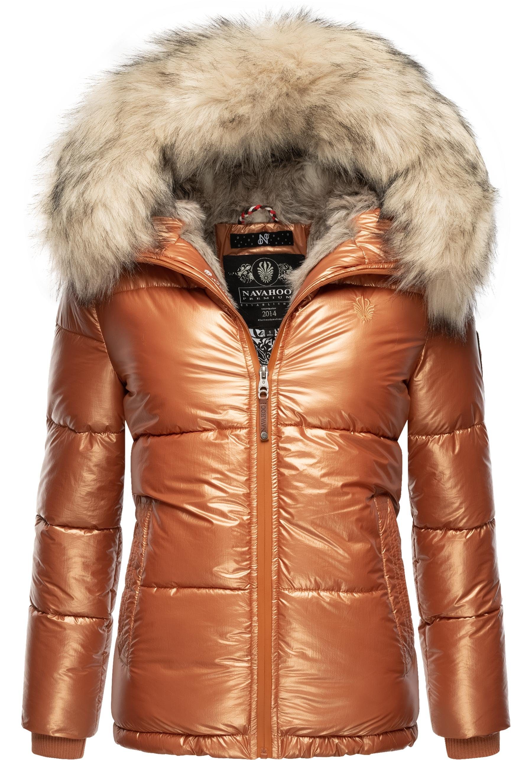 Navahoo Winterjacke Tikunaa warm gefütterte Damen Steppjacke mit Kunstfellk günstig online kaufen