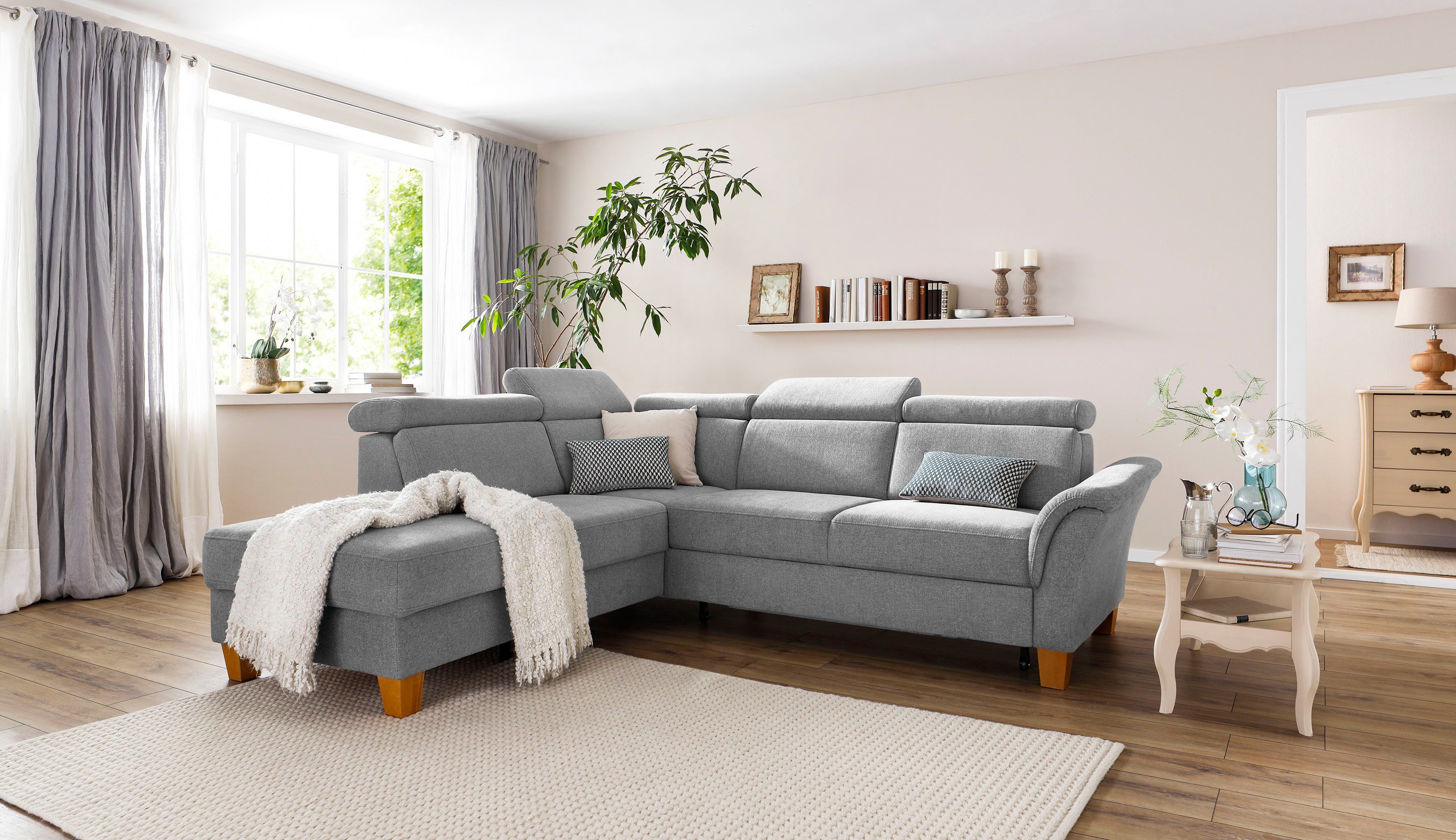 Home affaire Ecksofa "Conville L-Form" Federkern, wahlweise mit Bettfunktio günstig online kaufen