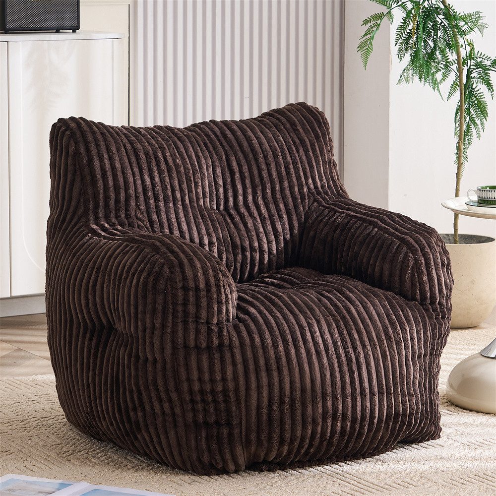 REDOM Sitzsack Bodensofa (gesteppter Schaumstoff-Sitzsack mit Cordstoff-Bezug, 1 St., 94*100*70cm)