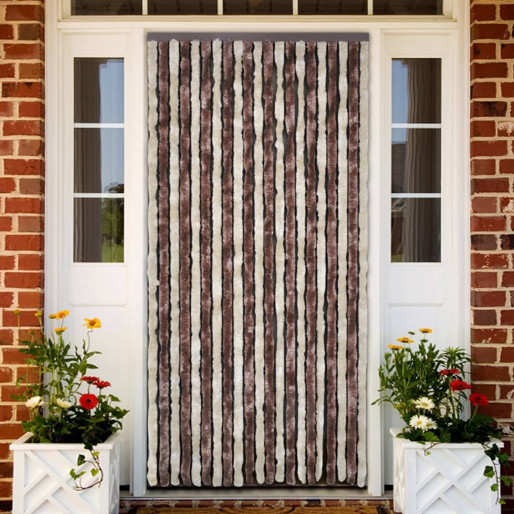 vidaXL Insektenschutz-Vorhang Insektenschutz-Vorhang Beige und Hellbraun 90x200 cm Chenille