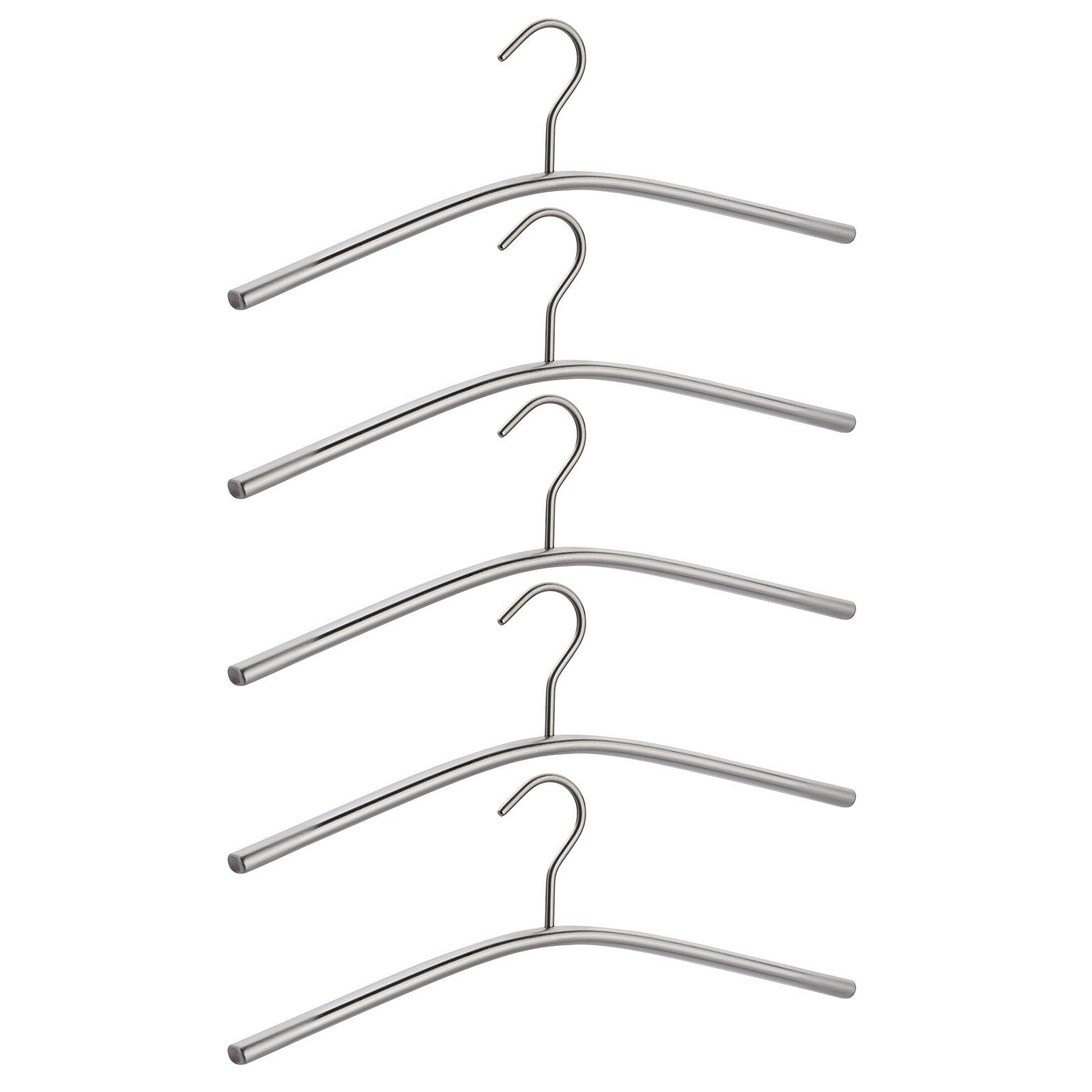 WENKO Kleiderbügel Garderobenbügel Jackenbügel Sakkobügel Kleider Bügel Wäschebügel, (5-tlg), in ovaler Trendform Metall Drehbar