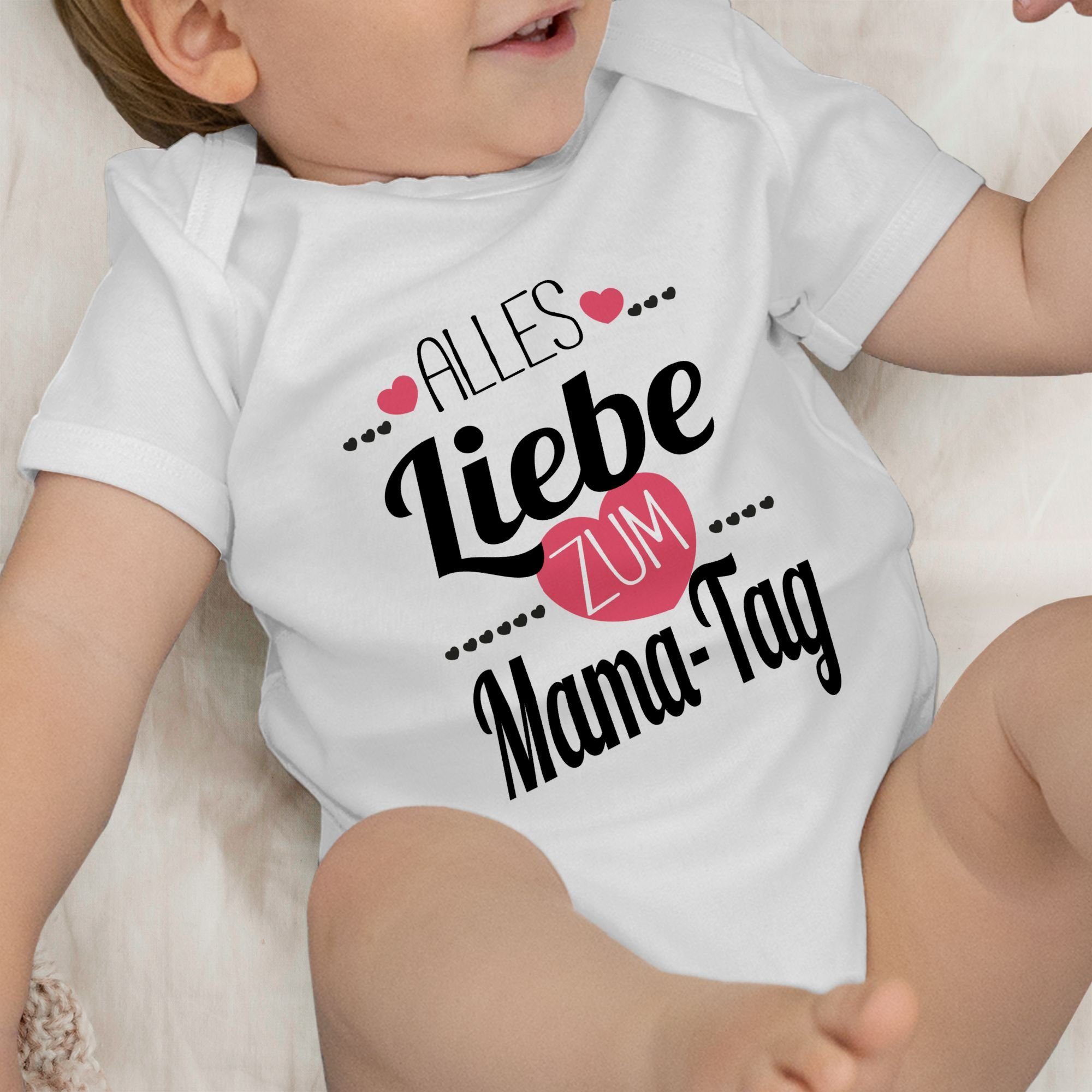 Shirtracer Shirtbody zum 1 Alles (1-tlg) Weiß Liebe Muttertagsgeschenk Mama-Tag Herzchen