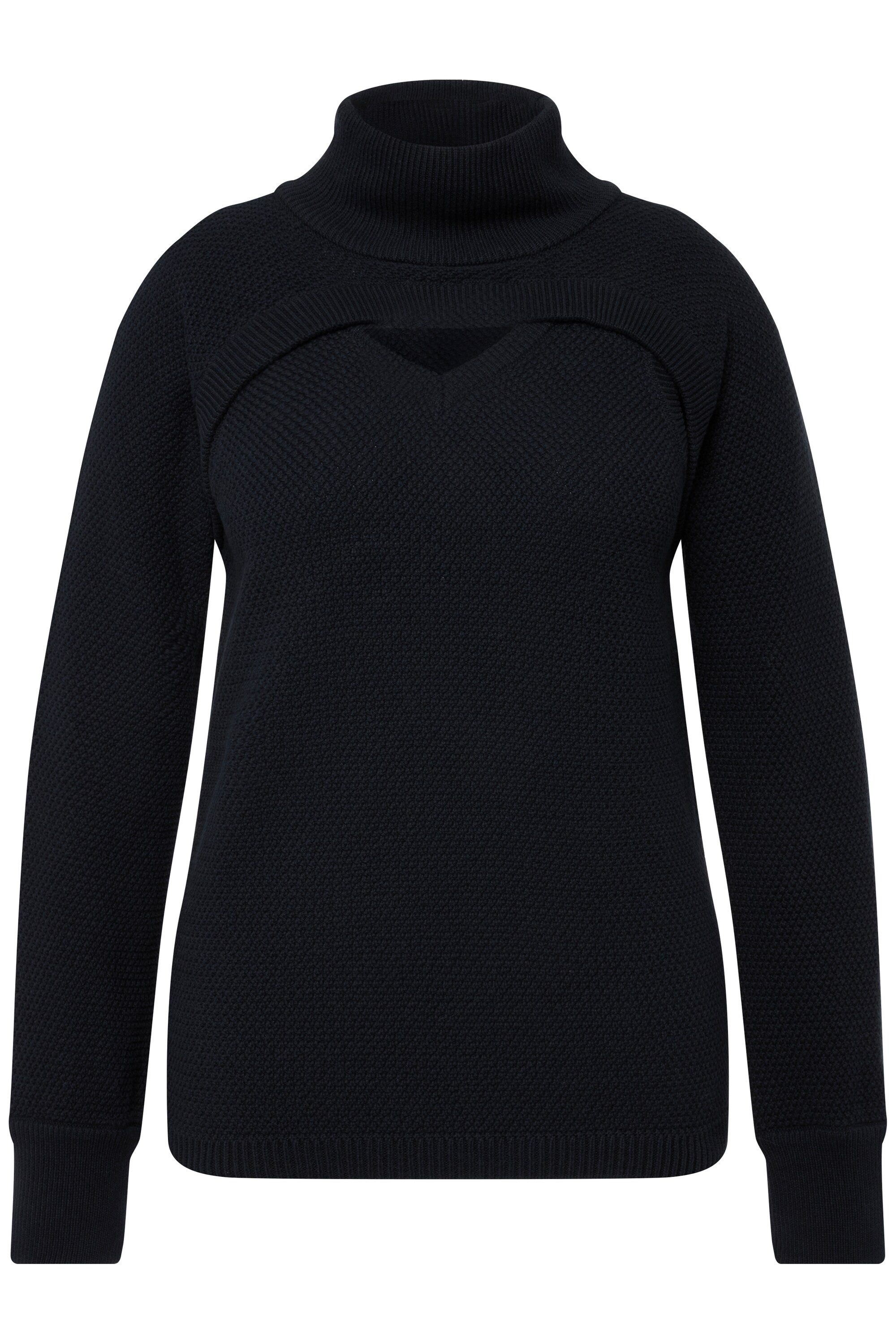 Ulla Popken Strickpullover 2-in-1-Pullover Rippstrick V-Ausschnitt günstig online kaufen