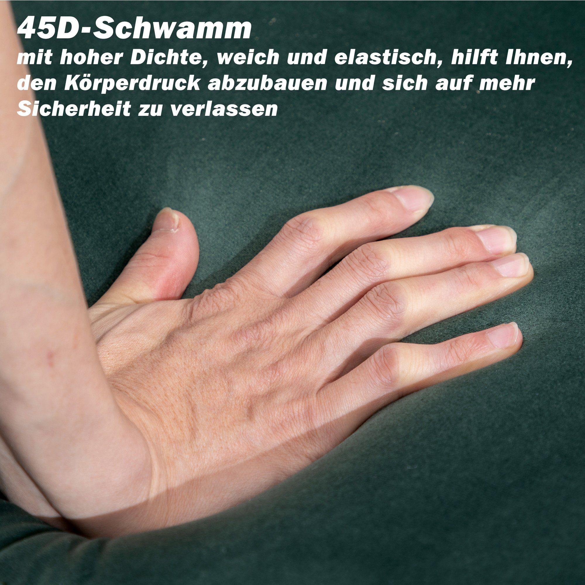 3-Sitzer, mit edler Knopfheftung und typischen Armlehnen, Sofa in Chesterfield-Optik, mit Federkern und Holzfüße, Bezug aus Samt