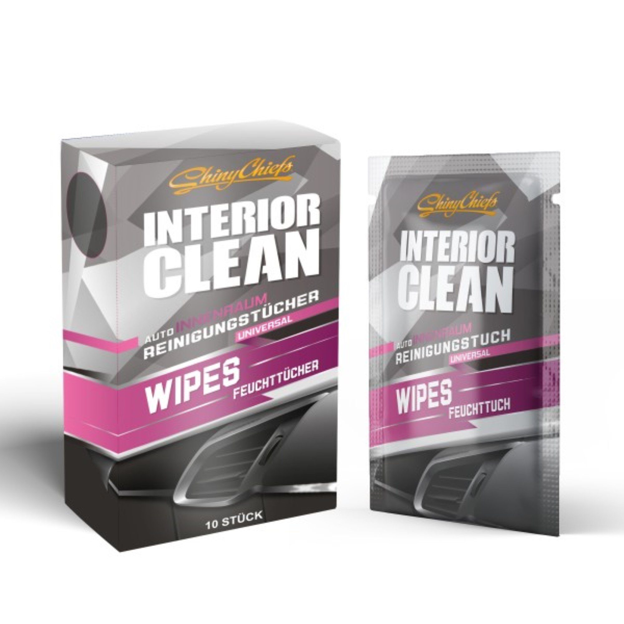 ShinyChiefs Interior Clean Auto Innenraum Wipes 10 Allzwecktücher (10-St) Reinigungstücher Feuchte Stück