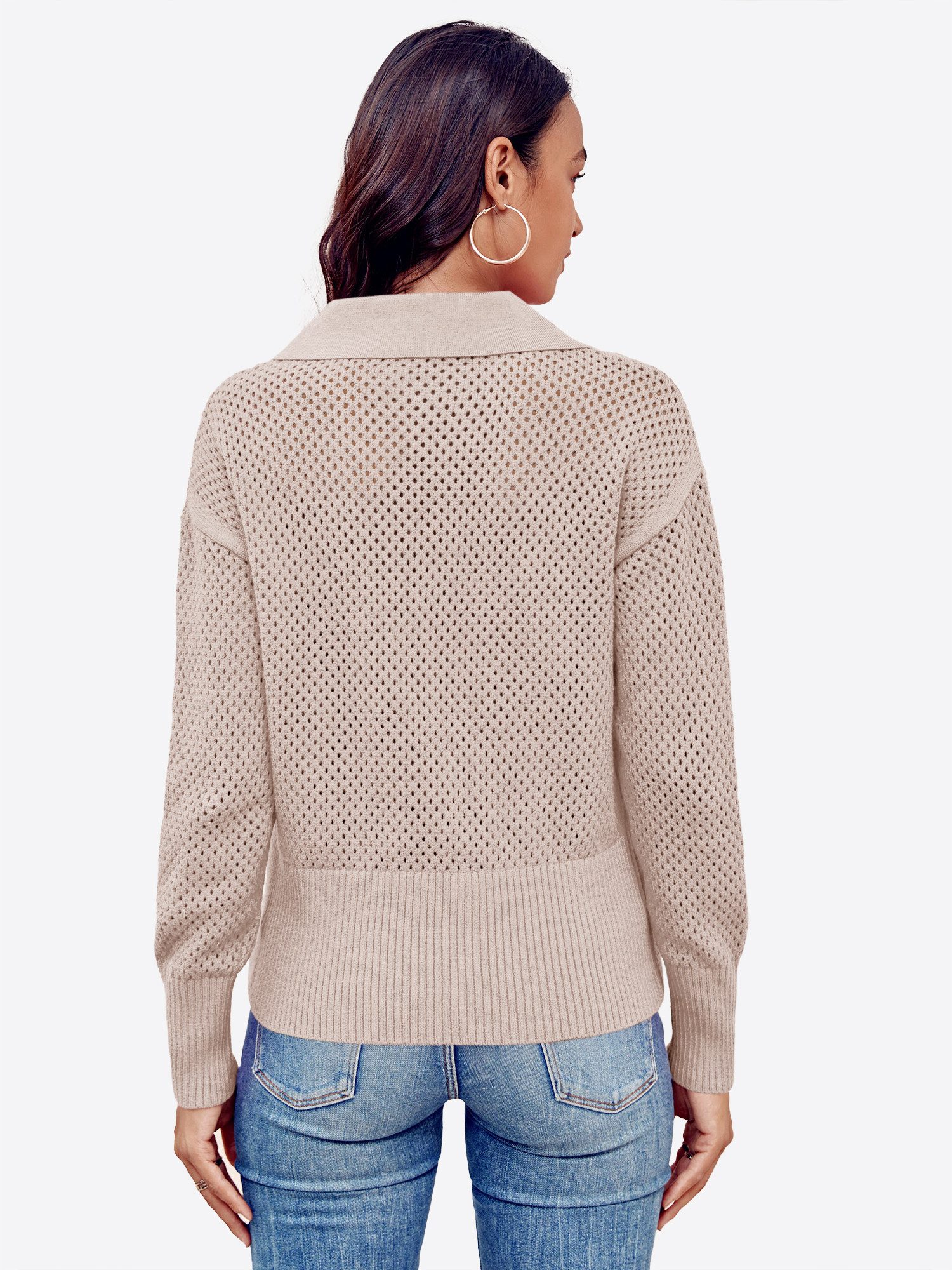 Imily Bela Sweater Damen Langärmliges Top mit aus Rippstrick (Packung, 1-tl günstig online kaufen