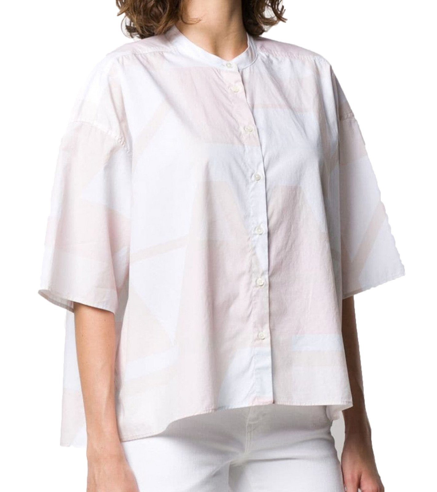 CLOSED Hemd »CLOSED Tulip Kurzarm-Hemd schlichtes Damen Blusen-Shirt  Freizeit-Shirt mit geometrischem Druck Weiß/Rosa« online kaufen | OTTO