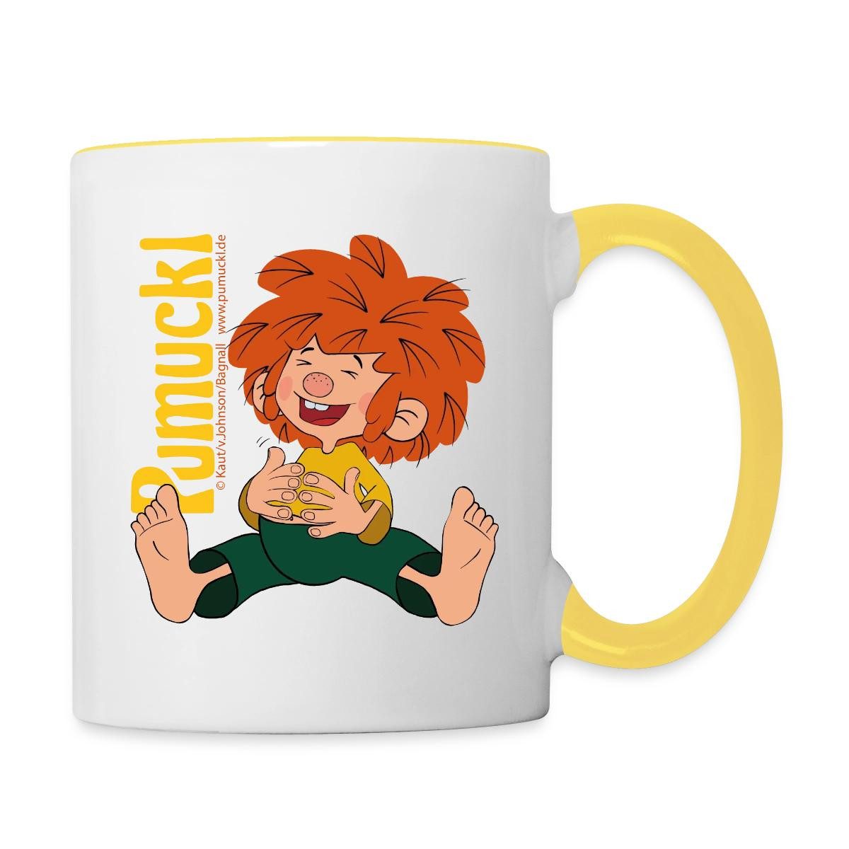 Spreadshirt Tasse Pumuckl Mit Fröhlichem Lachen Tasse Zweifarbig, Keramik