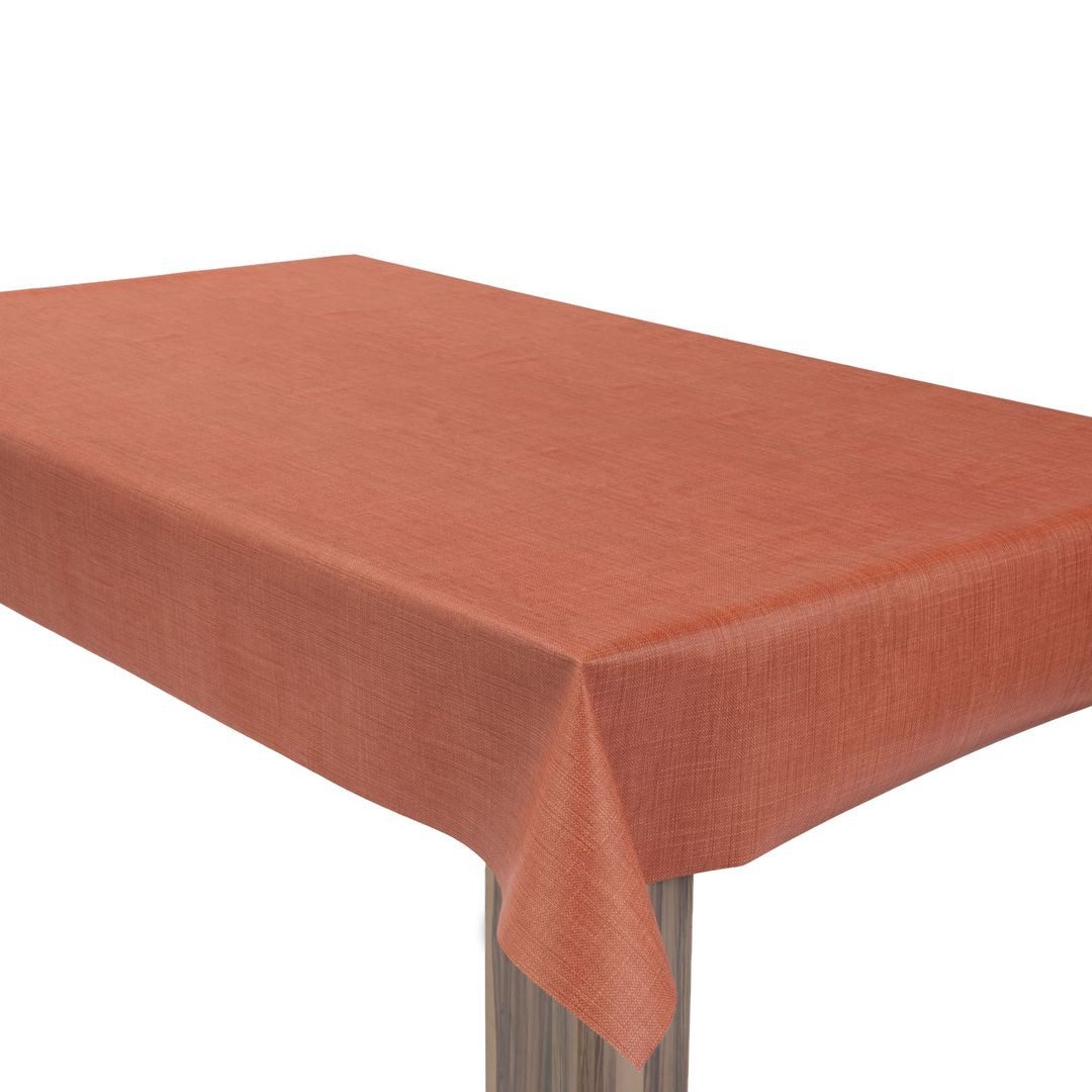 laro Tischdecke Wachstuchtischdecke Uni Leinen Terrakotta PVC Eckig