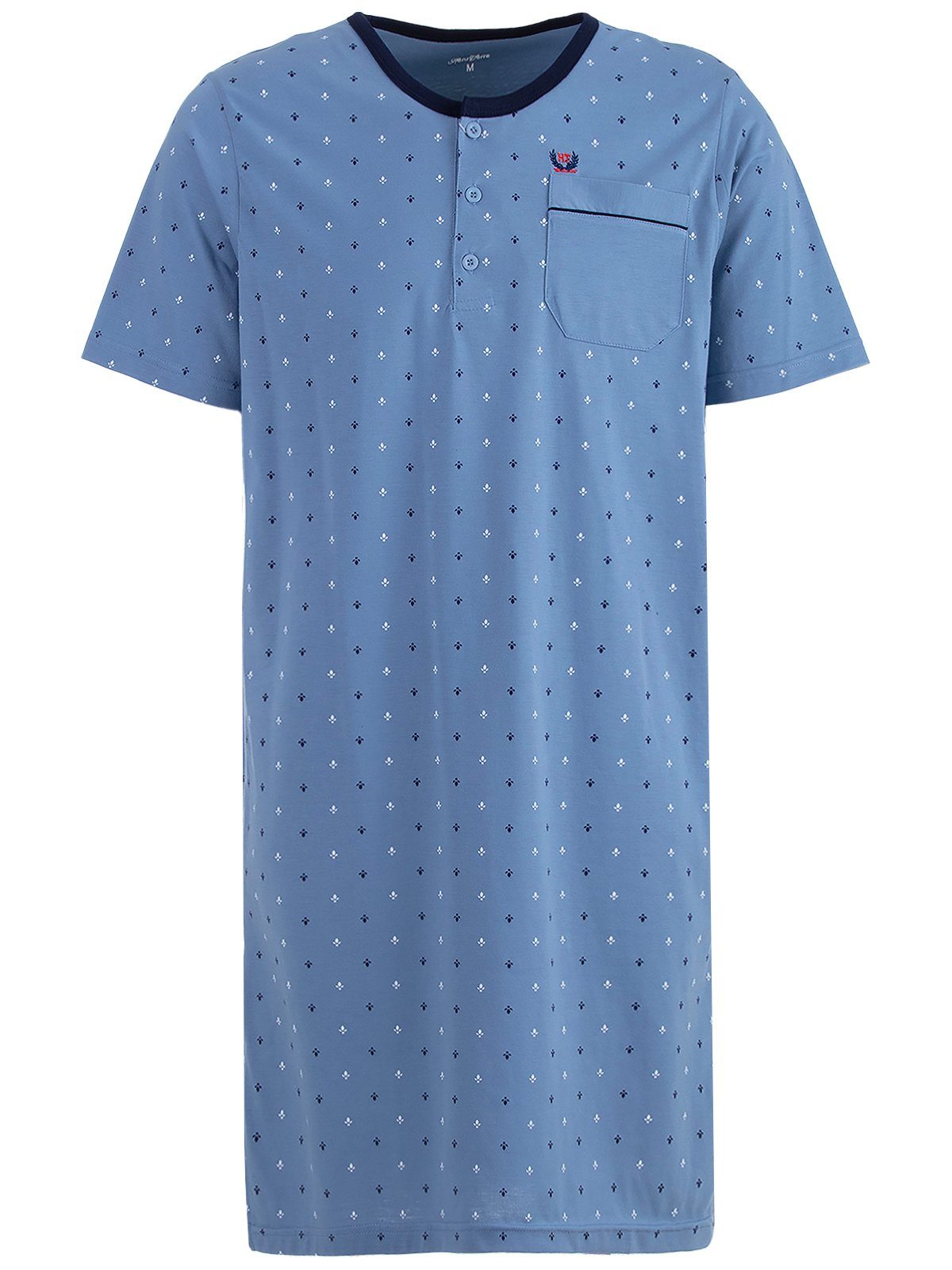 Henry Terre Nachthemd Nachthemd Kurzarm - Blatt blau