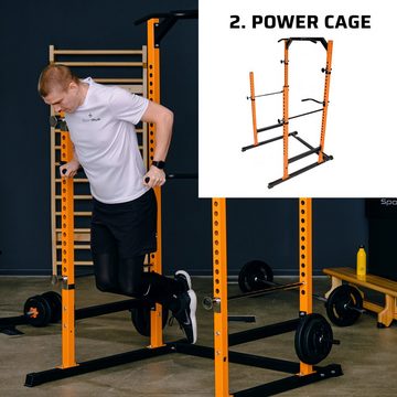 SportPlus Heimtrainer SP-HG-009, SP-SUB-019, SP-HG-020 (3-tlg), SportPlus Kraft Bundle, Lat-Pull Tower, Exercise Bench, Power Cage