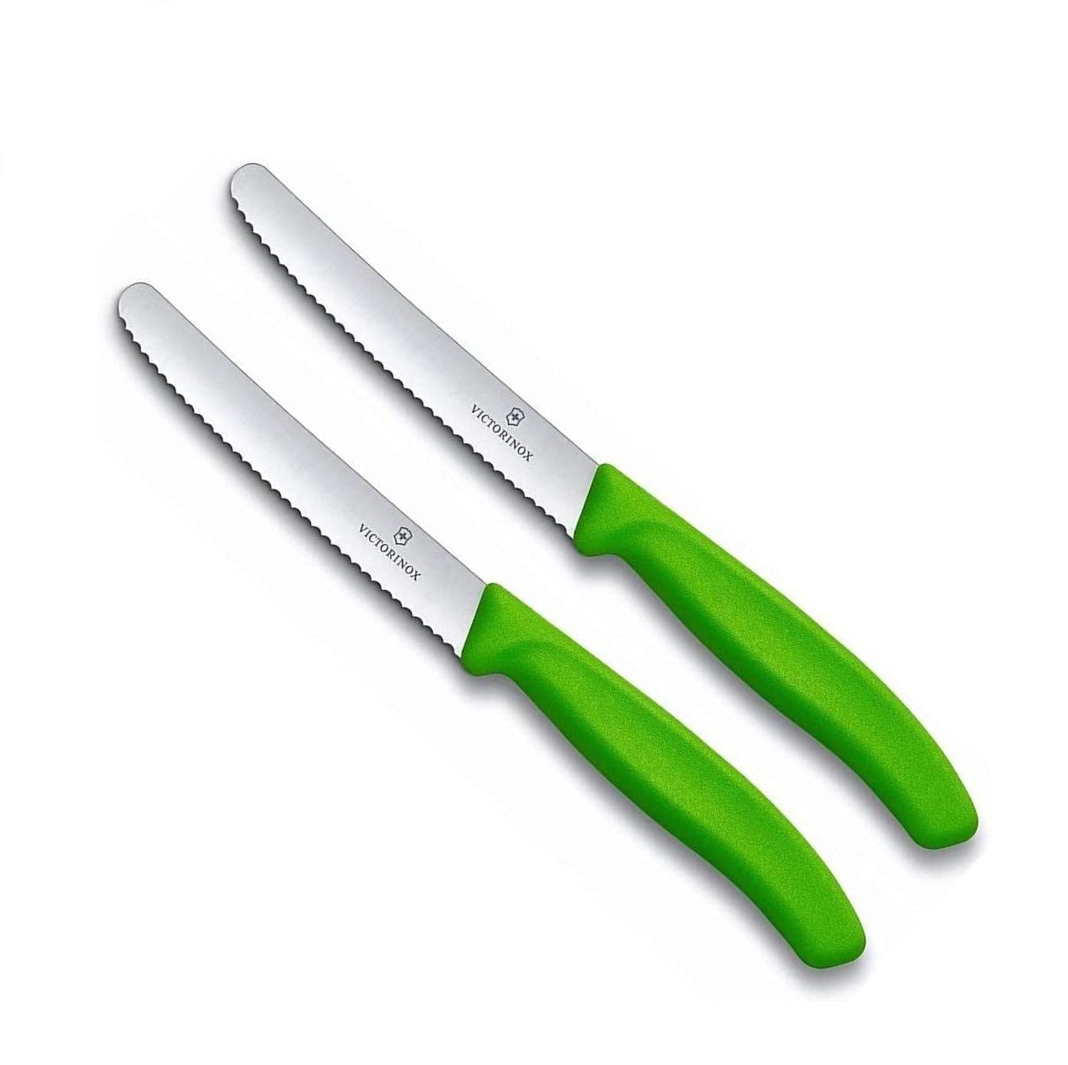 Victorinox Tafelmesser Küchenmesser Set, 2-teilig, Grün, Swiss Classic (2 Stück), ergonomischer Griff, ideal für Präzisionsarbeiten in der Küche