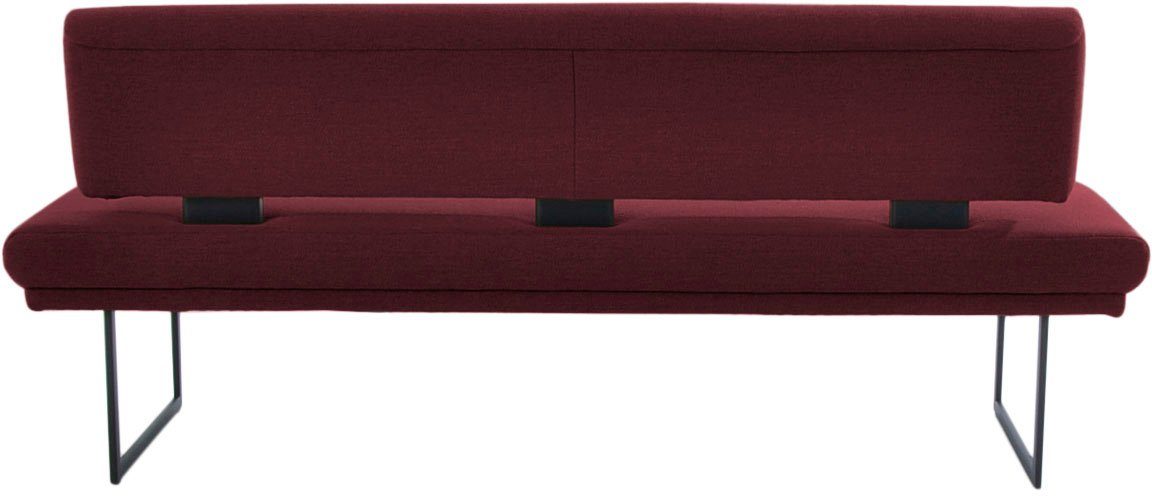 K+W Komfort & Wohnen Polsterbank Longbeach (1-St), mit Metallkufen in schwarz Struktur, in der Breite 204cm oder 224cm