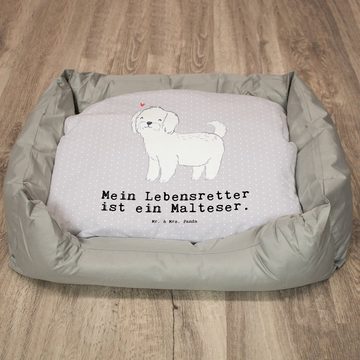 Mr. & Mrs. Panda Tierbett Malteser Lebensretter - Grau Pastell - Geschenk, Hundeliege, Hundesch, Einzigartiges Design