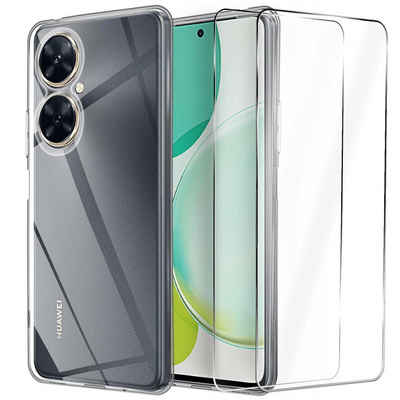 CoolGadget Handyhülle Transparent als 2in1 Schutz Cover Set für das Huawei Mate 10 Lite 5,9 Zoll, 2x Glas Display Schutz Folie + 1x TPU Case Hülle für Mate 10 Lite