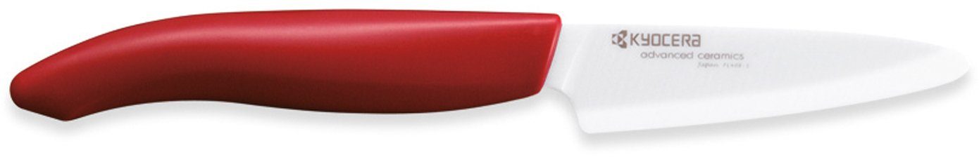 KYOCERA Schälmesser GEN, extrem scharfe Hochleistungskeramik-Klinge, Klinge 7,5 cm rot/weiß