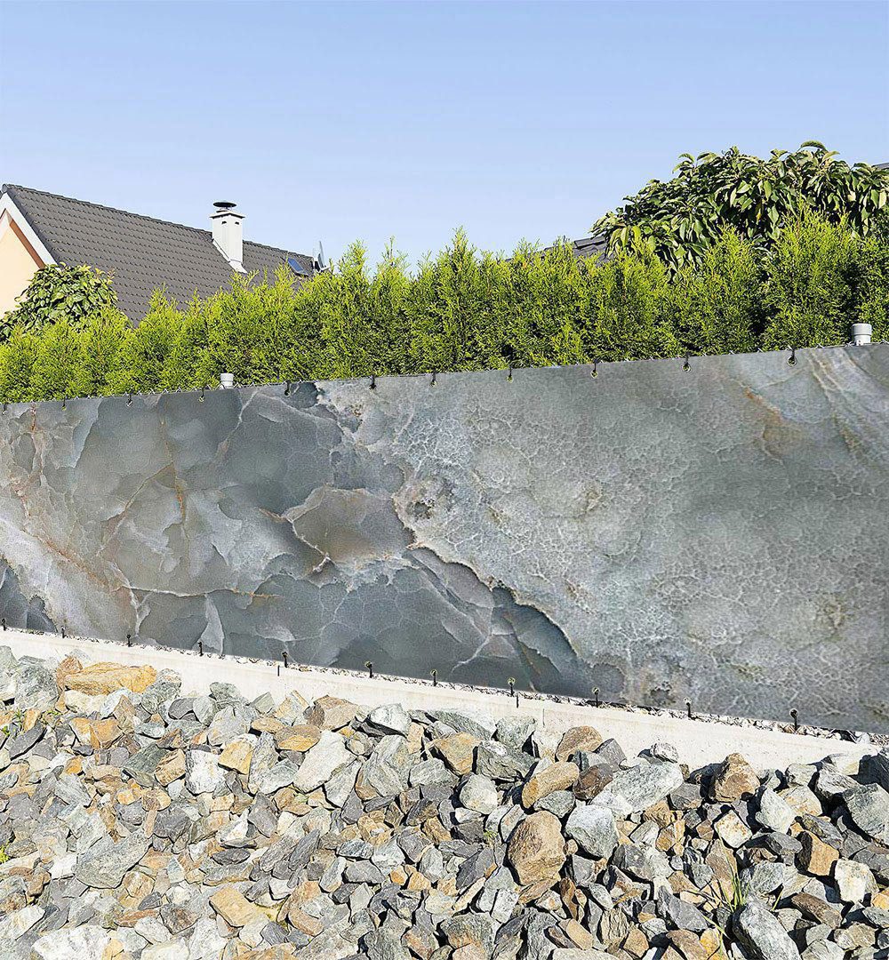 Sichtschutzzaunmatten Zaunbanner Abstrakte Marmor Steinplatten Sichtschutz Garten Zaun