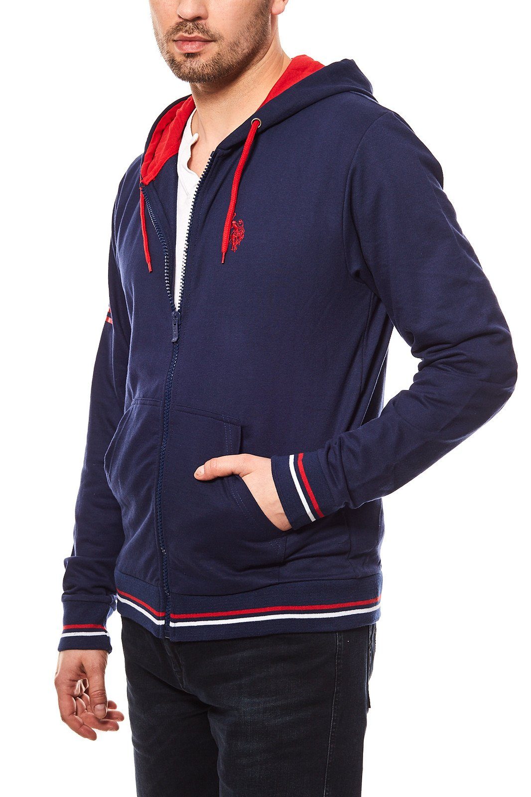 U.S. Polo Assn Rundhalspullover »U.S. POLO ASSN. Hoodie Herren Sweat Jacke  Sweater Pullover Blau« online kaufen | OTTO