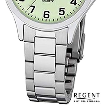 Regent Quarzuhr Regent Damen Uhr 2252408 Metall Quarz, (Analoguhr), Damen Armbanduhr rund, klein (ca. 29mm), Metallarmband