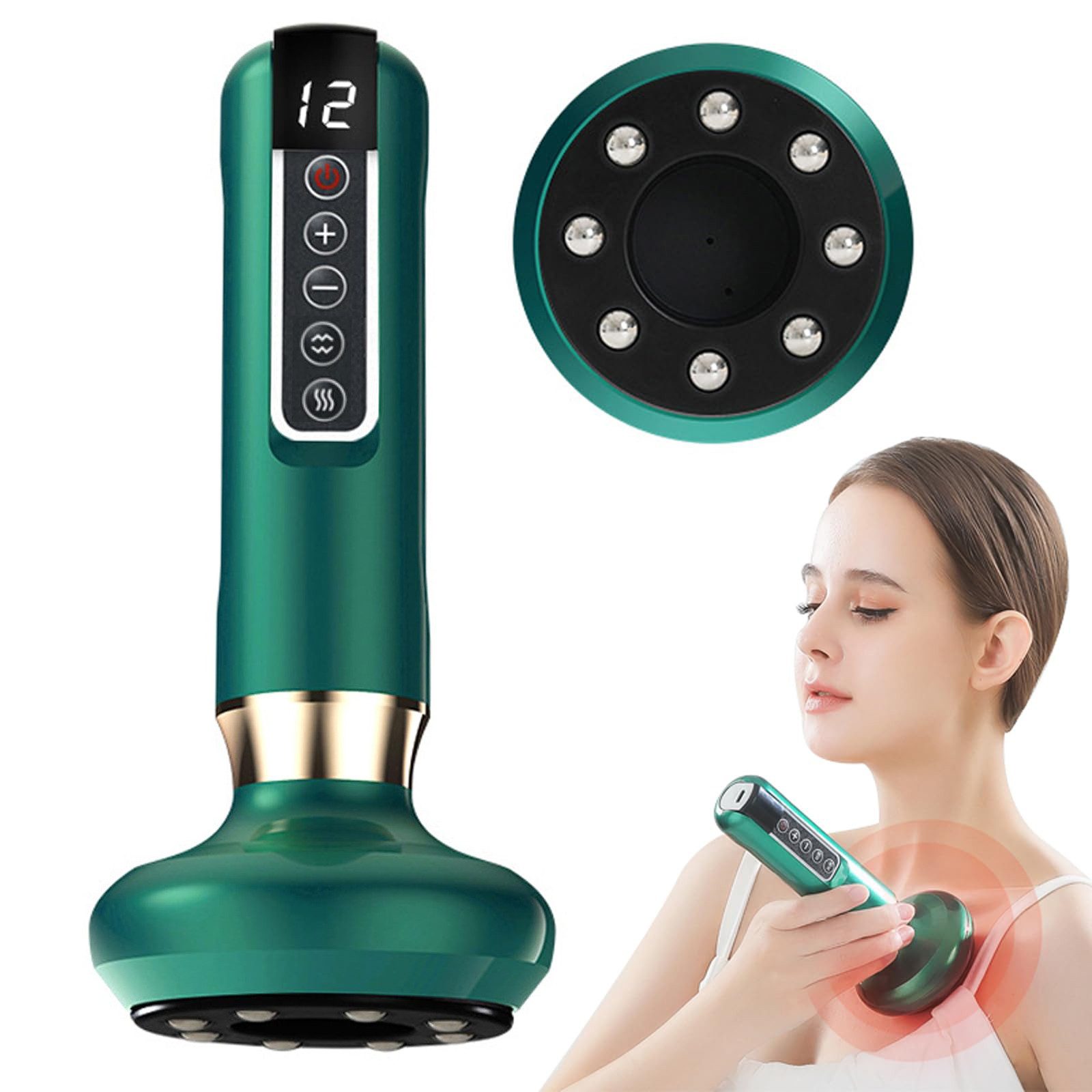 Massagegerät 12-stufiges Schröpf- und Gua-Sha-Massagegerät mit Infrarotwärme