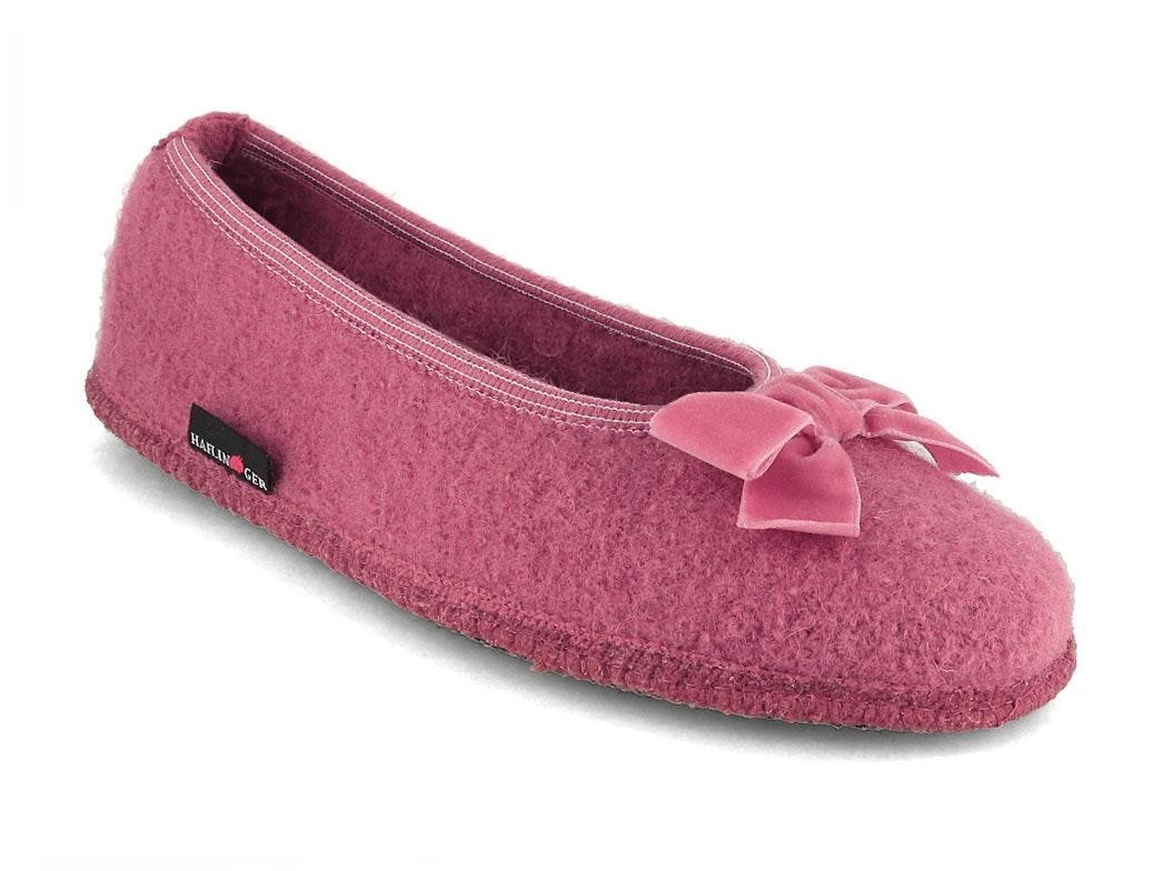 Haflinger Fiocco Damen Ballerina Hausschuh 100% Wollwalkstoff
