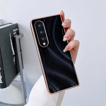Wigento Handyhülle Für Samsung Galaxy Z Fold4 5G Nano Galvanik Schutzhülle Kunststoff Handy Tasche Hülle Etuis Schwarz