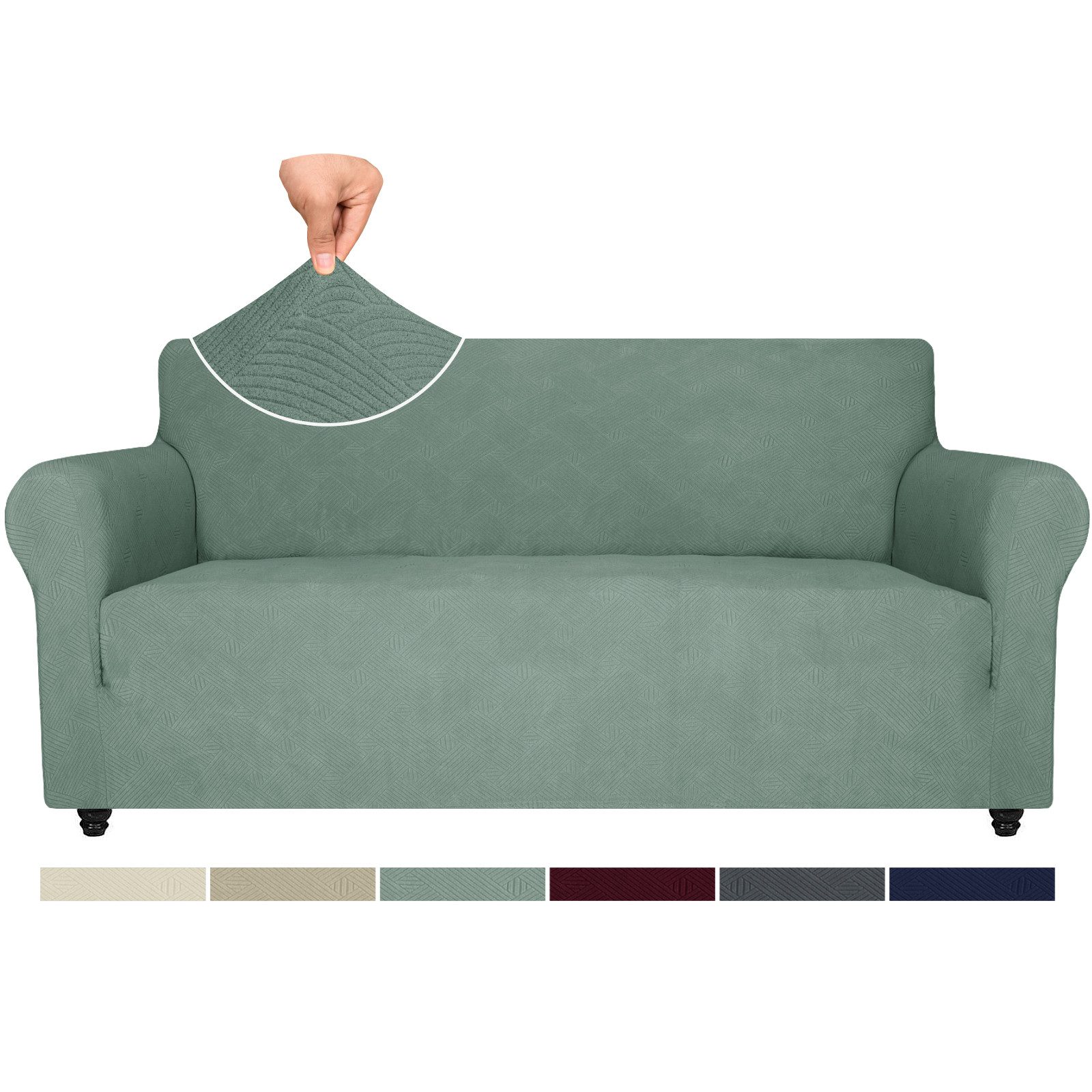 Coonoor Sofahusse Stretch Sofabezug, Sofa Überzug 1/2/3/4 Sitzer, Sofaschoner rutschfest, Elastisch Couch Überzug Mit Armlehnen, Sofaüberwurf Couch Überwurf