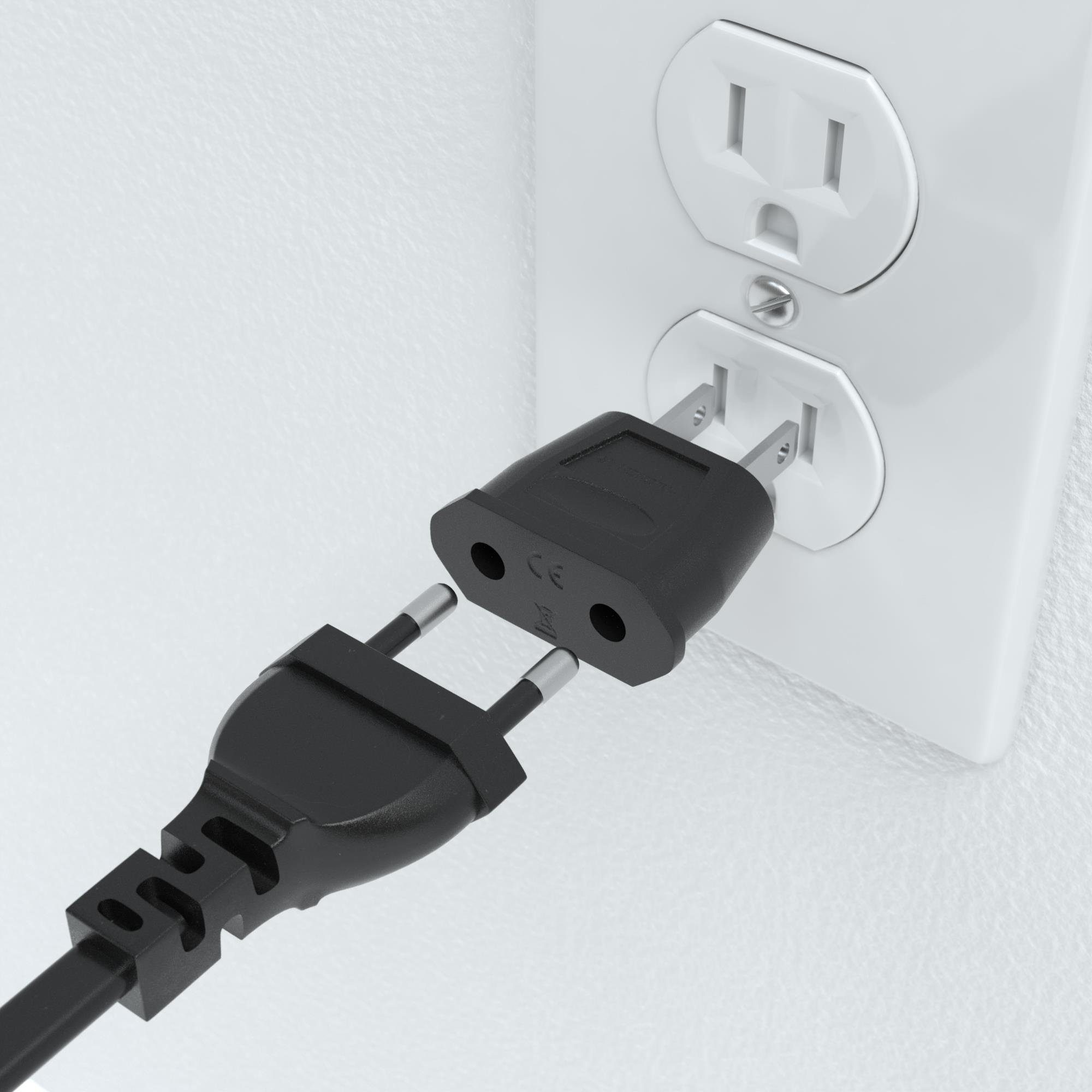 EAZY CASE 3x Travel Adapter USA Reiseadapter Stromstecker Stromadapter Typ A zu 2 Pin Steckdose, 3er Reisestecker Set Stromadapter DE Amerika 2 Pin Steckdose Sc – Bild 5 von 5