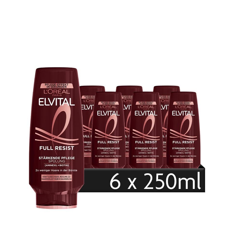 L'ORÉAL PARIS Haarspülung L'Oréal Paris Elvital Full Resist Spülung, Packung, 6-tlg., Reduziert Haarverlust durch Haarbruch und stärkt das Haar.