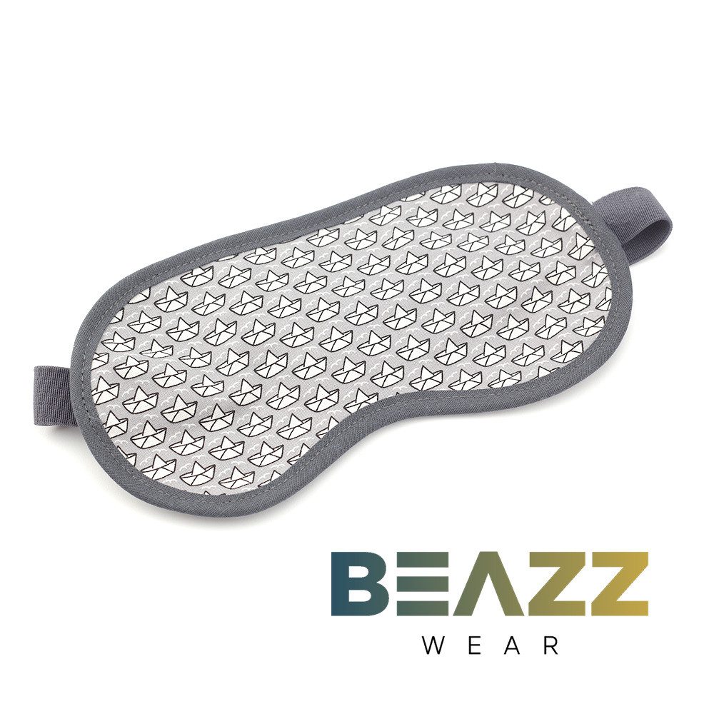 BEAZZ Schlafmaske Schlafmaske, Augenmaske, Schlafbrille - Papierschiffe, Bequem - Perfekte Abdunklung, 1-tlg., HANDMADE IN GERMANY