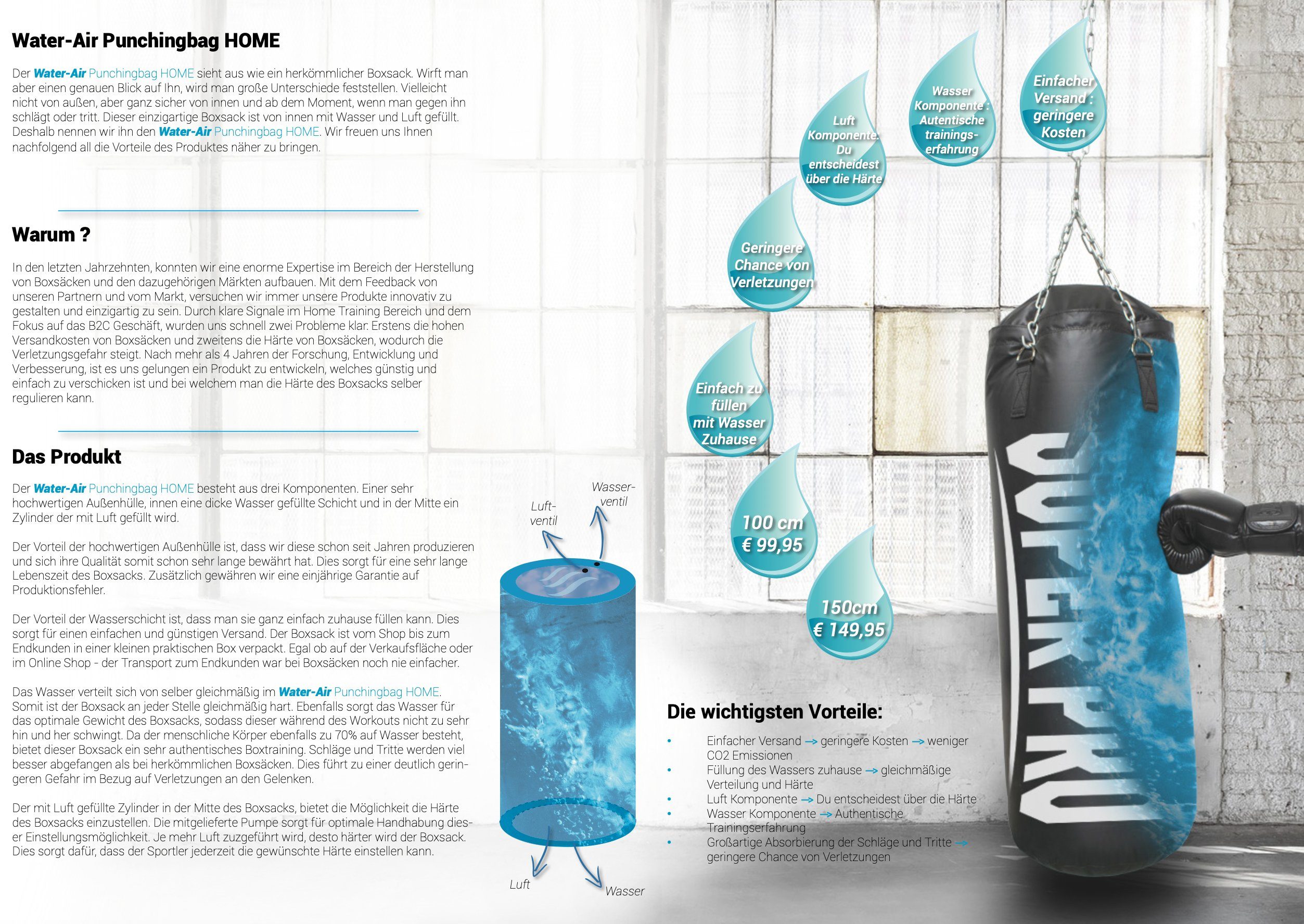 Super Pro Boxsack Water-Air Punchbag