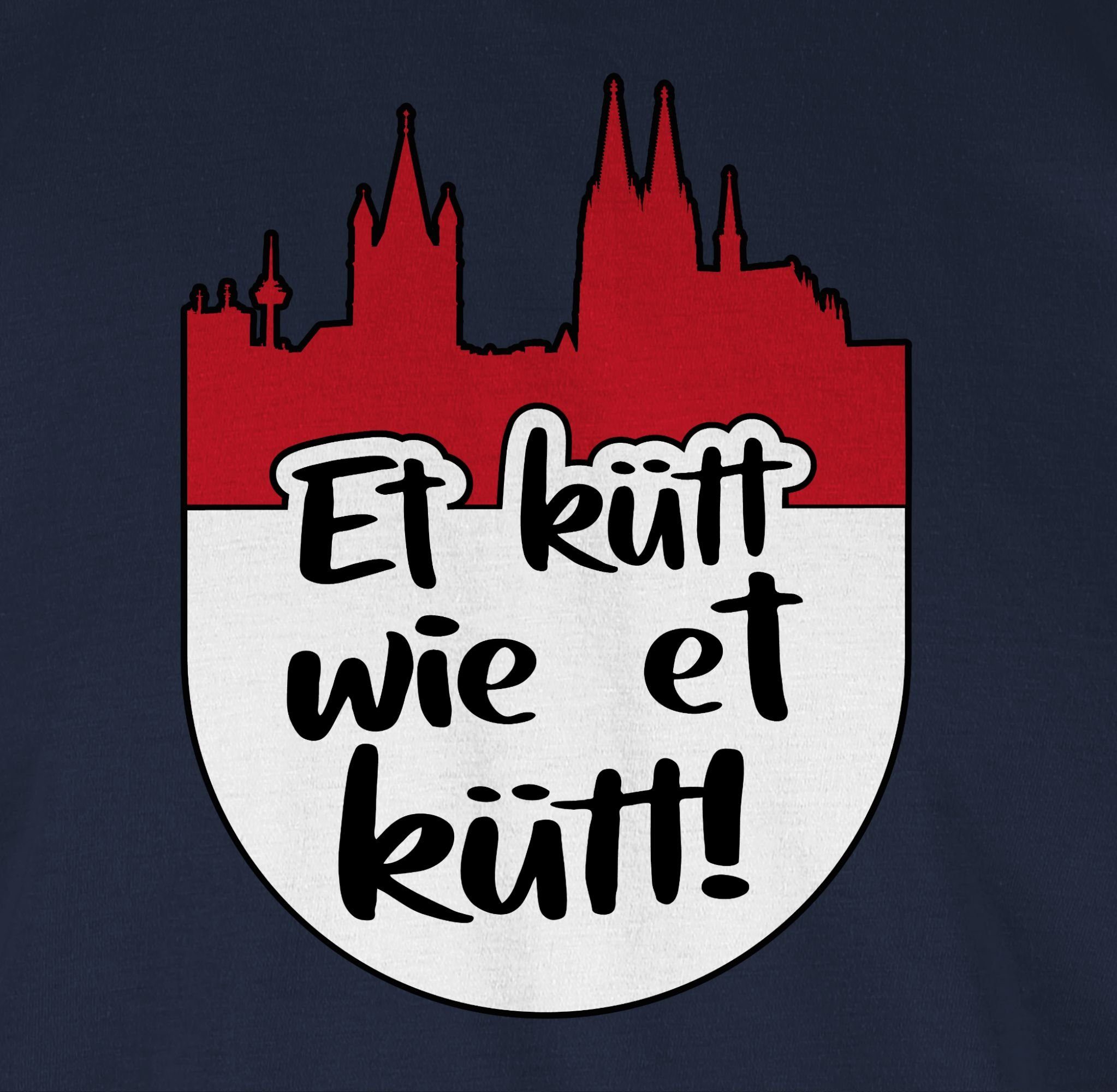 Shirtracer T-Shirt Et kütt wie Karneval Blau rot 3 Köln weiß kütt! Kölner Grundgesetz Echte Outfit Navy et - Kölsch