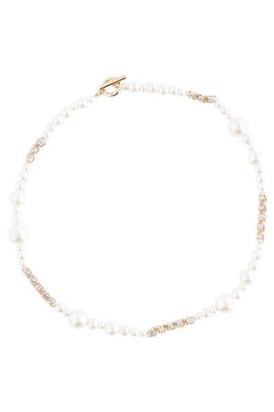 Next Perlenkette Halskette mit T-Steg, Perlen und Glassteinen (1-tlg)
