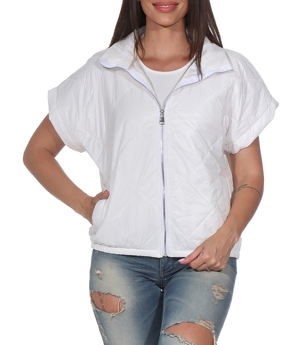 simaranda Steppweste Ärmellose Jacke kurz Outdoor Weste 5684 mit Stehkragen günstig online kaufen