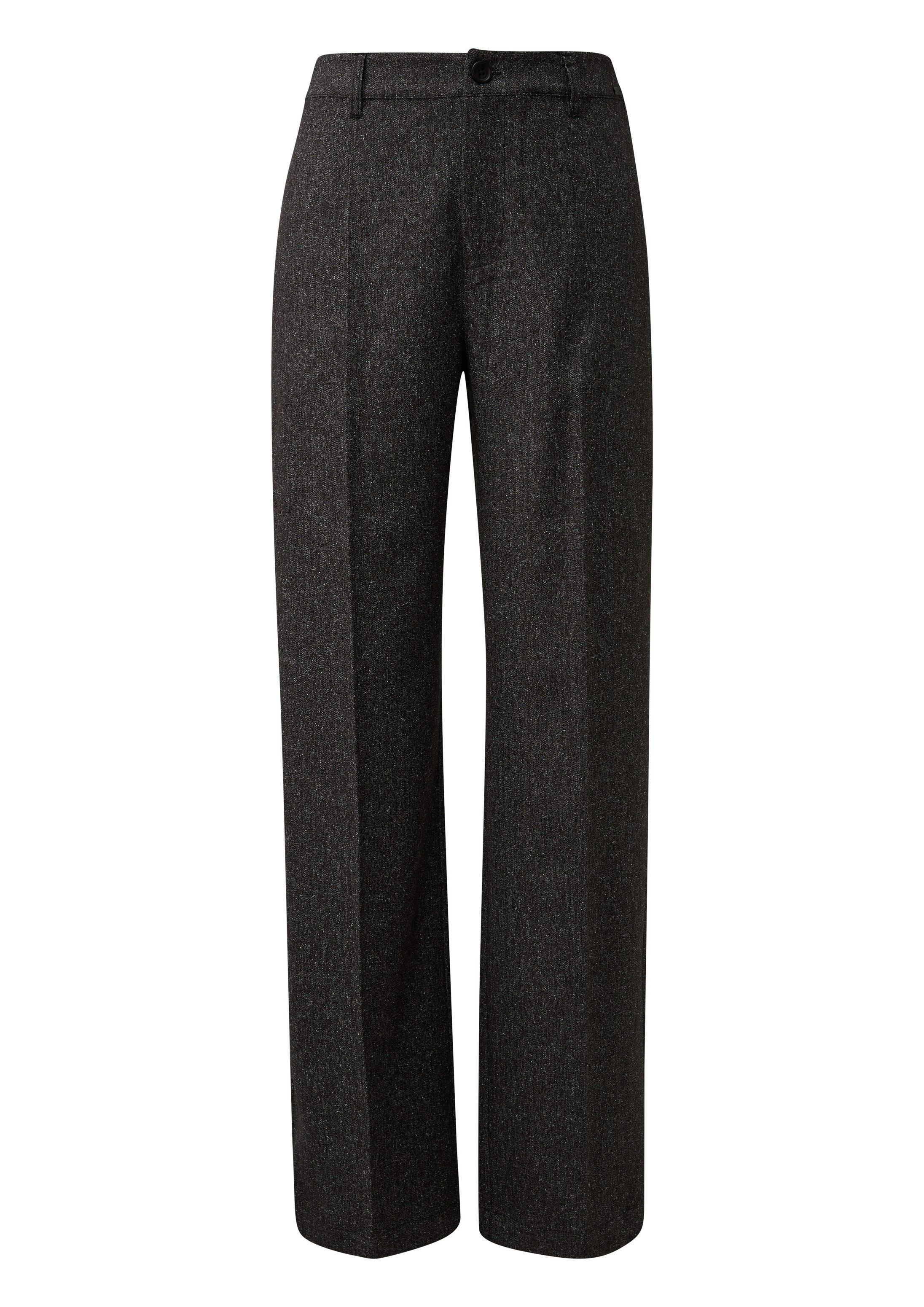 QS Chinos Hose Wide Leg-Hose in Tweed-Optik