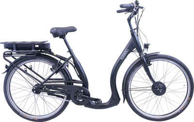 HAWK Bikes E-Bike HAWK eCity Comfort, 7 Gang Shimano Nexus 7-Gang Schaltwerk, Nabenschaltung, Frontmotor, 468 Wh Akku