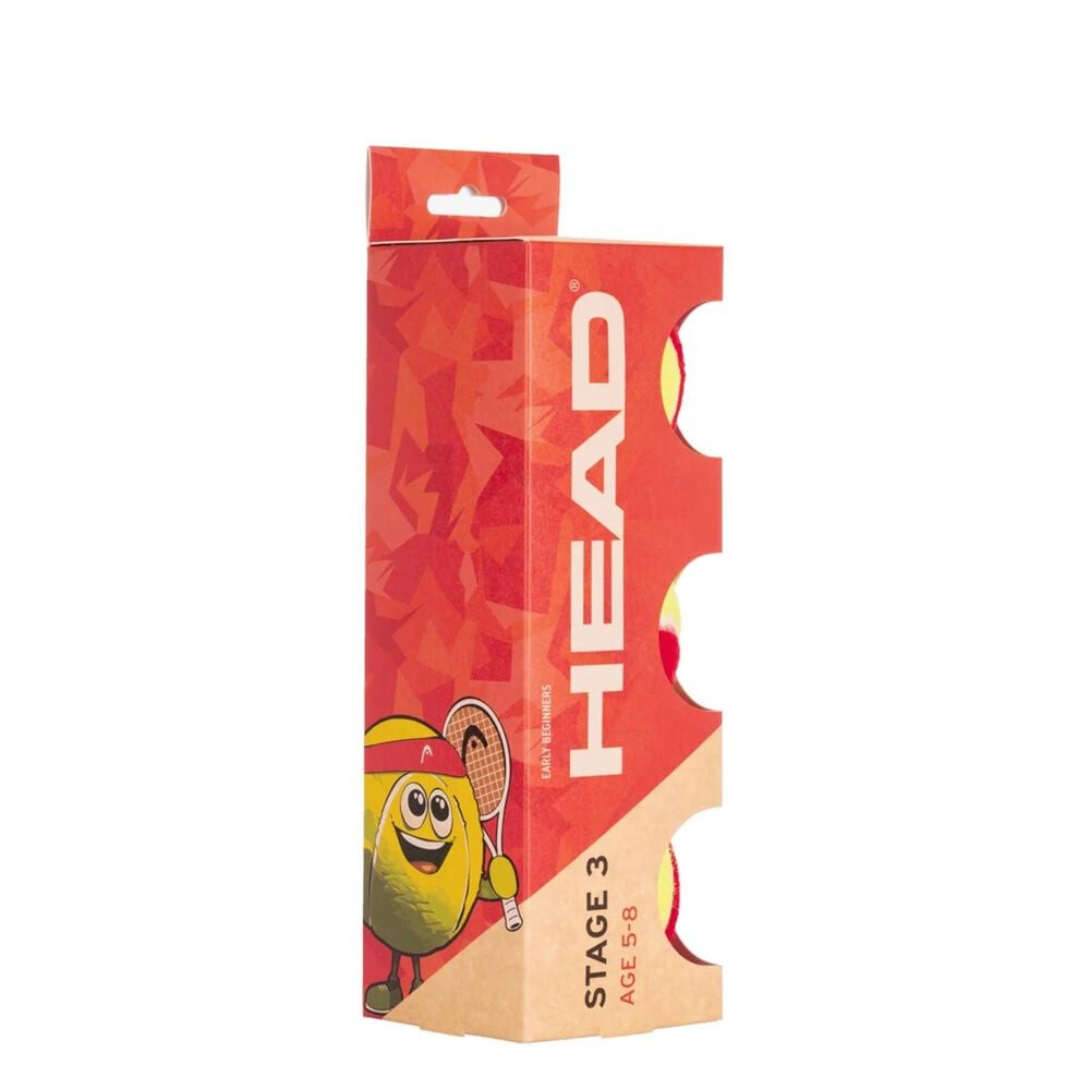 Head Tennisball 3B Head Stage 3 - Red - 4 Dz