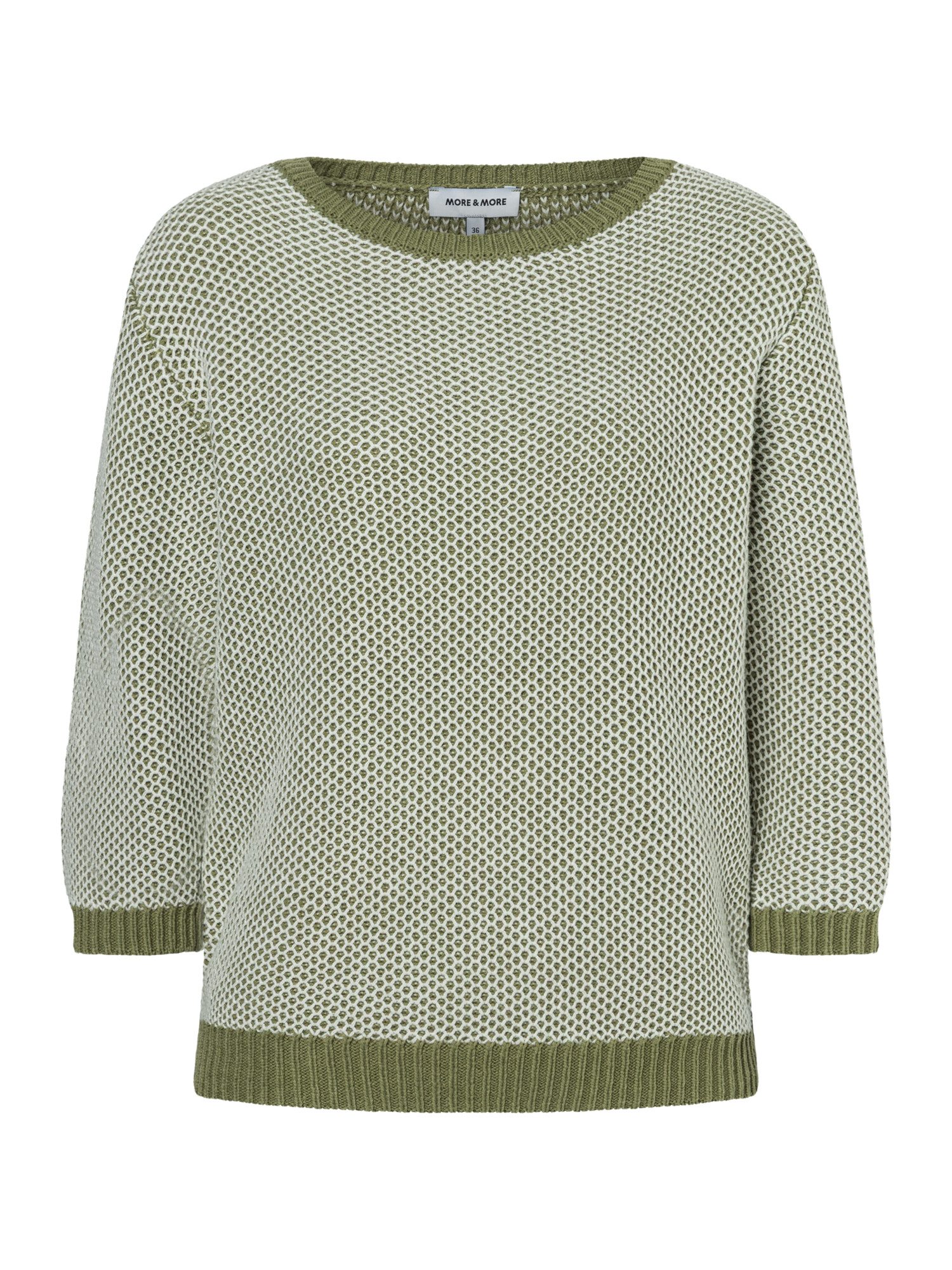 Rundhalspullover Struktur-Pullover, 3/4 Arm